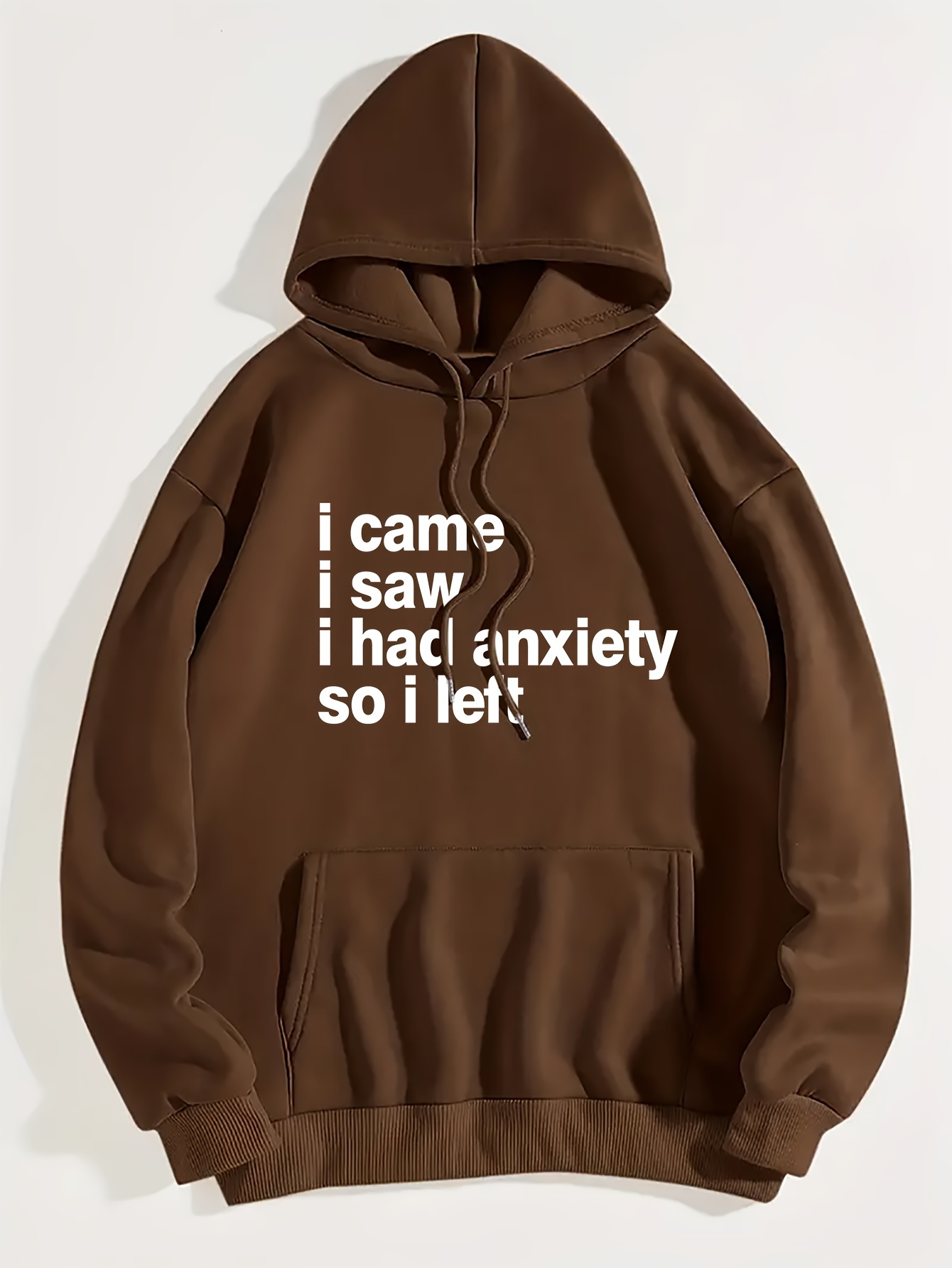 plus size casual sweatshirt womens plus slogan print long sleeve drawstring hooded pullover sweatshirt with kangaroo pockets casual tops for plus size womens clothing details 5